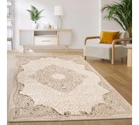 Paco Home Tapis Salon Chambre Vintage Oriental Abstrait Motif Moderne Beige, Dimension:200x280 cm