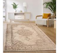 Paco Home Tapis Salon Chambre Vintage Oriental Abstrait Motif Moderne Beige, Dimension:80x150 cm