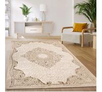 Paco Home Tapis Salon Chambre Vintage Oriental Motif Ornemental Oriental Beige Clair Beige 80x150 cm