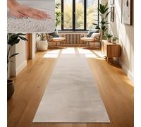 Paco Home Tapis Salon Fausses Fourrures Doux Lavable Moderne Élégant Facile À Entretenir Effet Fourrure Uni Brillant Douillet À Poils Longs, Dimension:80x150 cm, Couleur:Beige
