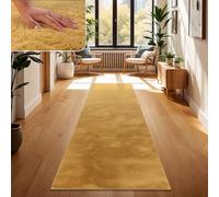 Paco Home Tapis Salon Fausses Fourrures Doux Lavable Moderne Élégant Facile À Entretenir Effet Fourrure Uni Brillant Douillet À Poils Longs, Dimension:60x90 cm, Couleur:Jaune