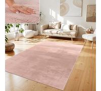 Paco Home Tapis Salon Fausses Fourrures Doux Lavable Moderne Élégant Facile À Entretenir Effet Fourrure Uni Brillant Douillet À Poils Longs, Dimension:200x280 cm, Couleur:Pink