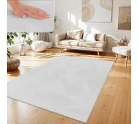 Paco Home Tapis Salon Fausses Fourrures Doux Lavable Moderne Élégant Facile À Entretenir Effet Fourrure Uni Brillant Douillet À Poils Longs, Dimension:160x220 cm, Couleur:Blanc