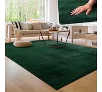 Paco Home Tapis Salon Moelleux Ultra Doux à Poils Courts - Antidérapant, Lavable, Confort Idéal pour Salon et Chambre, Dimension:160x220 cm, Couleur:Vert