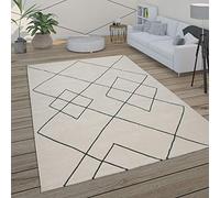 Paco Home Tapis Salon Scandinave Motif Diamant Moderne Blanc Différents Designs Tailles, Dimension:120x170 cm, Couleur:Blanc