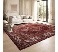 Paco Home Tapis Salon Vintage Retro Oriental Poils Courts Antiderapant Surface Douce Facile Entretien Chambre Salle a Manger, Couleur:Rouge-Orange, Dimension:160x220 cm