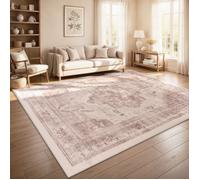 Paco Home Tapis Vintage Boho Moderne Salon Ras Court Lavable Antiderapant Beige Multicolore Ivoire 160x220 cm