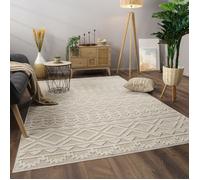 Paco Home Tappeto Salotto Moderno Soggiorno Pelo Corto Motivo Etnico Motivo Scandinavo Crema Crème 120x160 cm