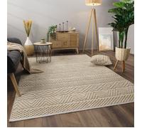 Paco Home Tappeto Salotto Moderno Soggiorno Pelo Corto Motivo Scandinavo Motivo Boho Crema Crème 80x150 cm