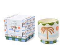 Paddywax Bougies Parfumées Dopo Céramique Luxe Artisanale Peintes à la Main, 226g, Palmier - Palmiers Luxuriants