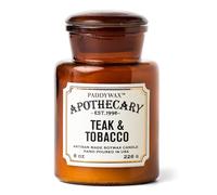 Paddywax Scented Candles Bougie d'apothicaire artisanale Teck et tabac 237 ml