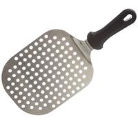 PADERNO 18302-01 Pelle à Pizza perforée avec Manche, Pelle Boulangerie, Spatule en Acier Inoxydable, Dimensions : 22x18 cm