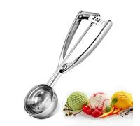Paderno 41473-31 Ice Cream Scoop Polyvalent et Polyvalent, portionneur de crème glacée, pour crème glacée Artisanale ou Industrielle, diamètre 30 mm, Argent