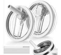 Padonco 2 pièces 1,18 L Couvercle de gobelet avec paille rabattable et anti-fuites pour Stanley H2.0 Quencher, Couvercle de remplacement 1,18 L pour accessoires de gobelet Stanley Cup ProTour, Couver
