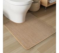 PADOOR Tapis de toilette tressé antidérapant en forme de U - Lavable en machine - Super absorbant - Séchage rapide - 50,8 x 61 cm - Beige