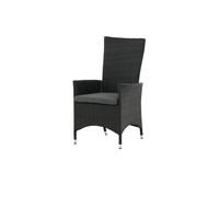 Padova Chaise de jardin avec support d'assise, réglable, en noir.