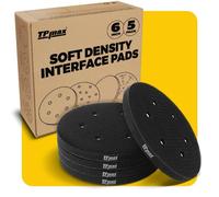 Pads d'interface pour ponceuse excentrique, lot de 5, 150 mm, avec velcro, surface souple, pour ponceuses excentriques à 6 trous
