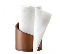 PAEFIU Porte-Rouleau d'essuie-Tout Design, Porte-Rouleau de Cuisine Bois, Porte Sopalin sur Pied avec Base, Tous Les Rouleaux Essuie-Tout Standard, pour Table à Manger, Armoire,26 x 16,5cm (Marron)