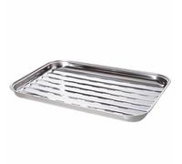 Paella World ALL'GRILL Barquette en acier inoxydable 34x24x2,5cm lavable au lave-vaisselle pour les barbecues au charbon de bois, au gaz et électriques
