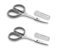 PAFASON Petit Broderie Ciseau Couture Ciseaux Ensemble Pointe Courbe Droite | Acier inoxydable pour Matelassage Tricot Artisanat Point de croix Crochet Fil Fil Papier Détail Couper Doux Caoutchouc Manche
