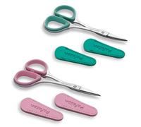 PAFASON Petit Broderie Ciseau Couture Ciseaux Ensemble Pointe Courbe Droite | Acier inoxydable pour Matelassage Tricot Artisanat Point de croix Crochet Fil Fil Papier Détail Couper Doux Caoutchouc Manche