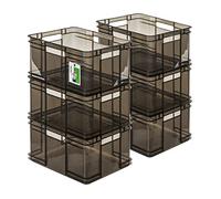 PAFEN 3x Euro bac gerbable 28l - 43 x 35 x 24 cm - conteneur de stockage Euro-box transparent bac gerbable transport Euro conteneur en PP, noir