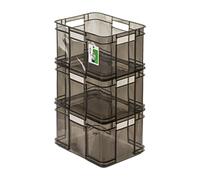 PAFEN 3x Euro-box empilable 16l - 35 x 27 x 21 cm - conteneur de stockage Euro-box transparent boîte gerbable transport Euro conteneur en PP, noir
