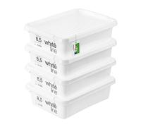 PAFEN 4x Boîte de rangement avec couvercle transparent 8,5l - 40x30x11cm - Boîtes Rangement Bacs gerbables avec clips de fermeture Bacs en plastique Boîtes à vêtements Organiseur | Blanc