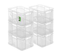 PAFEN 6x Euro caisse empilable 16l - 35 x 27 x 21 cm - conteneur de stockage Euro box transparent caisse empilable transport Euro conteneur en PP