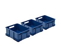 PAFEN Bruno Eco Lot de 3 boîtes empilables bleues 20,5 l