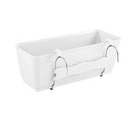 PAFEN DRL400PW Jardinière avec réservoir d'eau en plastique avec support métallique Blanc