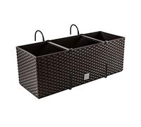 PAFEN Jardinière en rotin avec supports pour jardinières et balcons, ombrara - Pot de fleurs - 18.5 x 51.5 x 19.5 cm - Oak - Outdoor