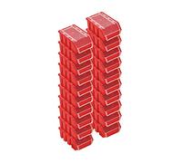 PAFEN Lot de 20 boîtes empilables avec couvercle 160 x 75 x 115 mm - Boîte de visualisation empilable pour mur à outils Boîte de rangement Rouge