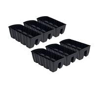 PAFEN Lot de 6 jardinières à suspendre - 58,5 x 28,5 x 20,5 cm - Pot de fleurs pour balcon - Pour balustrade - Anthracite
