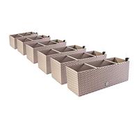 PAFEN Lot de 6 jardinières de Balcon 6 en 1 Aspect rotin 4 Couleurs Moka