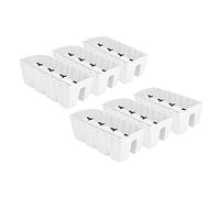 PAFEN Lot de 6 jardinières suspendues - 58,5 x 28,5 x 20,5 cm - Pot de fleurs pour balcon - Blanc
