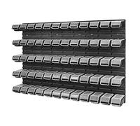 PAFEN Lot de 60 étagères murales empilables - 1158 x 780 mm - Système de rangement - Avec couvercle - Étagère de rangement - Étagère de rangement - Étagère de rangement - Étagère de rangement - Noir