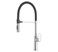Paffoni Candy - Mitigeur d'évier avec douchette extractible, chrome/noir mat CA179CRNO