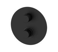 Paffoni Light - Mitigeur thermostatique de douche, encastré, avec corps d’encastrement, 2 sortie, noir mat LIQ018NO