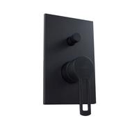 Paffoni Ringo - Robinetterie de douche encastrée avec corps d’encastrement et inverseur, 2 sorties, noir mat RIN015NO/M