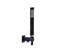 Paffoni Ringo West - Colonne de douche avec pommeau de douche QUADRO, support et flexible, noir mat ZDUP095NO
