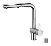 Paffoni Rock - Mitigeur d'évier avec douchette extractible, inox RO285ST