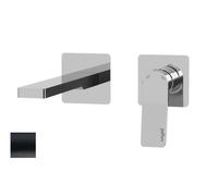 Paffoni Tilt - Mitigeur de lavabo encastré avec corps, installation de 2 trous, noir mat TI106NO70