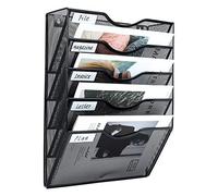 PAG Porte Document Mural à 5 étages Rangement Documents, En Maille Métallique Durable Rangement Bureau Organisateur,Trieur de Lettres,Convient Pour le Bureau /école/ Maison, Noir