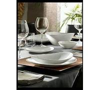 Pagano Home - Bormioli Prometeo - Service d’assiettes pour 12 personnes, avec saladier, 37 pièces, blanc