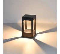 Pageone LED Borne Lumineuse Exterieure, IP54 Etanche Éclairage de Jardin, 10W Noir Aluminium Éclairage de Pelouse pour Allée Terrasse Cour Chemins Étanche Yard Paysage Patio 20cm