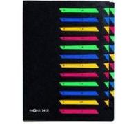PAGNA Trieur en carton souple 24151-04 - 24 onglets colorés de A à Z - Noir