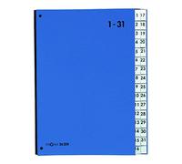 PAGNA Classeur à soufflet 24329-02, A4, 32 compartiments (1-31), 3 trous, Bleu