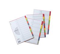 Intercalaires en carton, A4, 12 touches, 12 couleurs