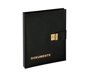 Pagna Document Wallet Soft Synthetic Leather with Flap Lock 4-Ring Mechanism Insert Pocket